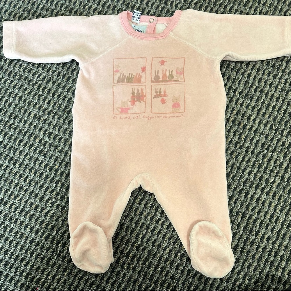 Petit Bateau Velour Footie